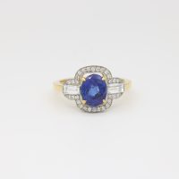 Bague vintage saphir vue face - Création Atelier Septime Paris