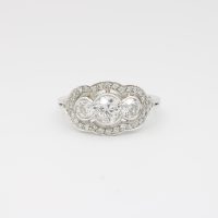 Bague Trilogie vintage platine diamants - Atelier Septime Paris - créations